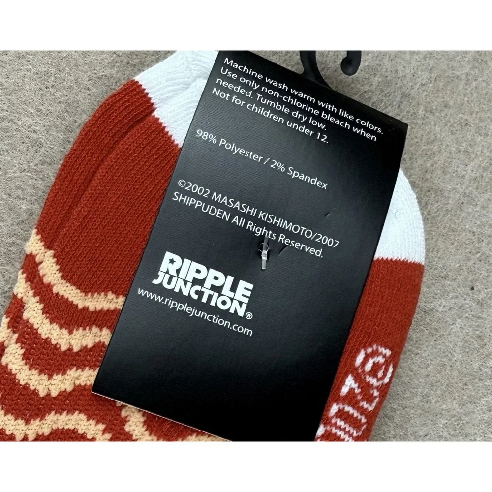 Naruto Shippuden Ichiraku Ramen Socks Ripple Junction Anime Red Crew One Size‎